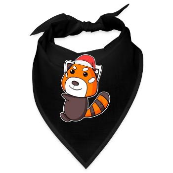 Westlicher Kleiner Panda Weihnachten - Bandana - Schwarz - Vorne