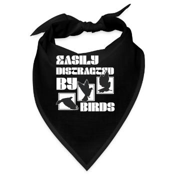 Leicht abgelenkt von Vögeln Vogelliebhaber - Bandana - Schwarz - Vorne
