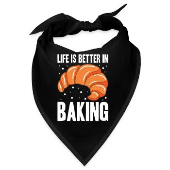 Brot backen Bäcker Bäckerei Brot machen - Bandana - Schwarz - Vorne