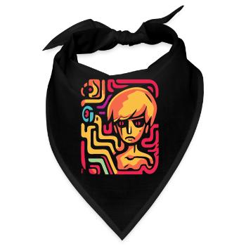 Abstrakte Kunst: Labyrinth des Verstandes - Bandana - Schwarz - Vorne