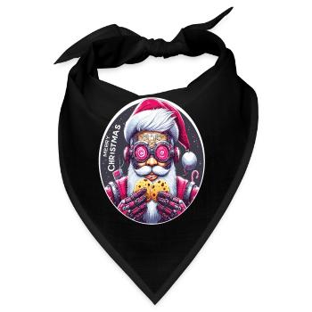 Weihnachtsmann Cyberpunk - Bandana - Schwarz - Vorne