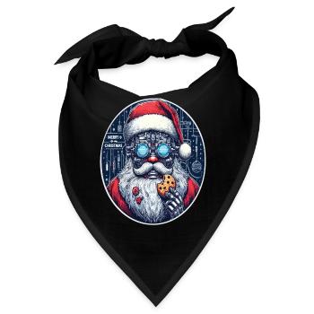 Weihnachtsmann Cyberpunk - Bandana - Schwarz - Vorne