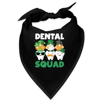 Dental Squad Zahn Niedlichen Gnom Saint Patricks - Bandana - Schwarz - Vorne