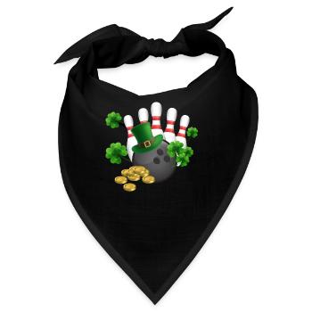 Lustige Bowlingkugeln Kleeblatt Leprechaun - Bandana - Schwarz - Vorne