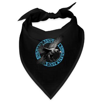 Wikinger Rune Circle: Der Flug des Raben - Bandana - Schwarz - Vorne