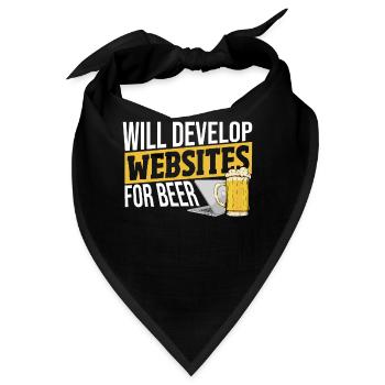 Will Develop Websites For Beer Web Developer - Bandana - Schwarz - Vorne