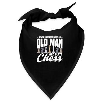 Schach Schachbrett Schachmatt Schachspieler - Bandana - Schwarz - Vorne