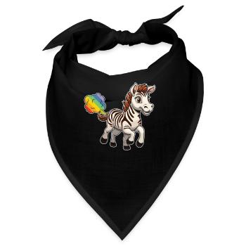 Zebra Regenbogen Regenbogenfurz - Bandana - Schwarz - Vorne