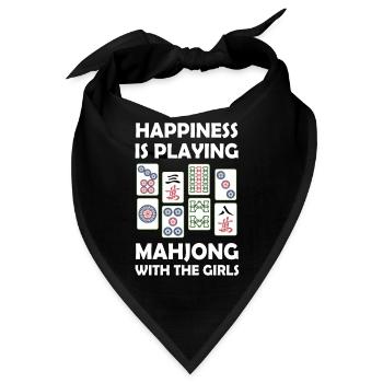 Lustiges Mahjong Cooles Glück spielt Mahjong - Bandana - Schwarz - Vorne