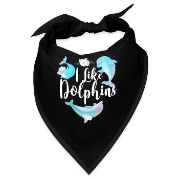 Dolphin I Like Dolphins - Bandana - Schwarz - Vorne