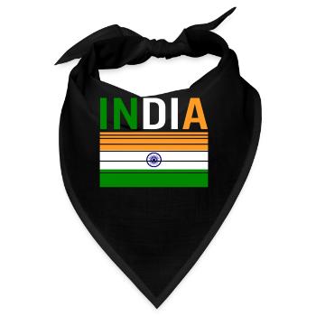 Indien-Hemd, Indien-Flaggen-T-Shirt, indisches Pride-Geschenk - Bandana - Schwarz - Vorne
