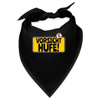 Achtung Pferde: Vorsicht Hufe - Bandana - Schwarz - Vorne