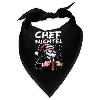 Chef Wichtel stylischer Weihnachts Gnome - Bandana - Schwarz - Vorne