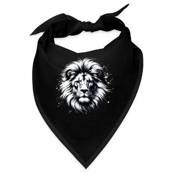 Löwenkopf mit blauen Augen - Liebhaber Löwen - Bandana - Schwarz - Vorne