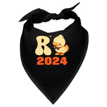 Rente 2024 Entchen Rentenalter Renteneintritt - Bandana - Schwarz - Vorne