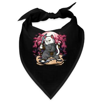 Samurai Katze - Bandana - Schwarz - Vorne
