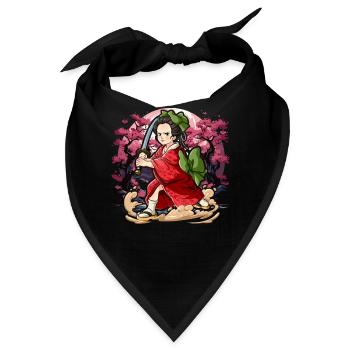 Samurai Kimono Frauen - Bandana - Schwarz - Vorne