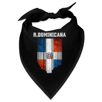 Flagge der Dominikanischen Republik, Dominikanischer Stolz - Bandana - Schwarz - Vorne