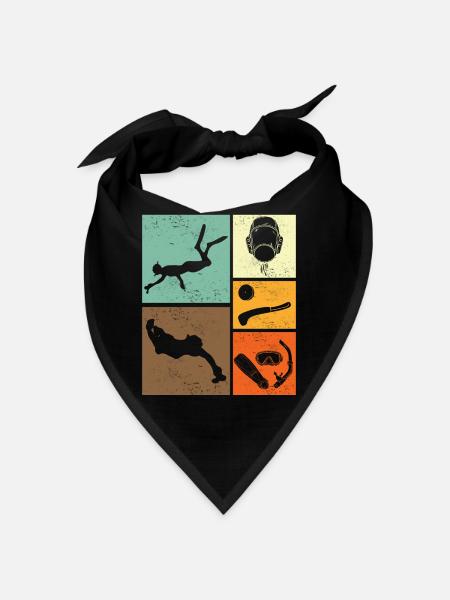 Unterwasserhockey Enthusiast Retro Vintage - Bandana - Schwarz