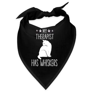 Mein Therapeut hat Schnurrhaare Katze sagt Katze - Bandana - Schwarz - Vorne