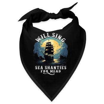 Song Sea Shanty Design Für Lieben Singen Boots - Bandana - Schwarz - Vorne