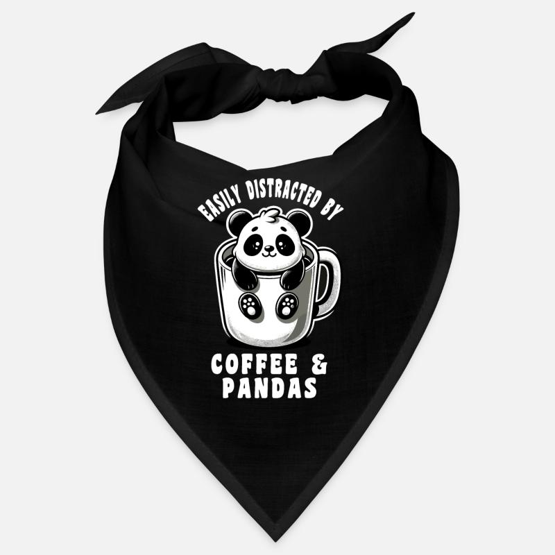 Pandas & Coffee Easily Distracted Coffee Panda Bandana