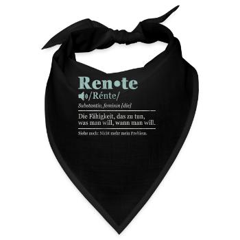 Rente Rentner Rentenalter Renteneintritt Renten - Bandana - Schwarz - Vorne