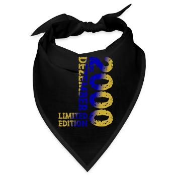 2000 Dezember Limited Edition 23. Geburtstag Deko - Bandana - Schwarz - Vorne