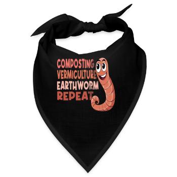 Erdwurmgarten Vermiculture Wurm Landwirt Wurm - Bandana - Schwarz - Vorne