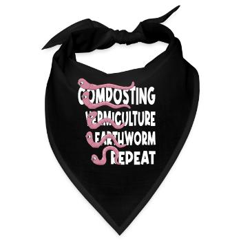 Erdwurmgarten Vermiculture Wurm Landwirt Wurm - Bandana - Schwarz - Vorne