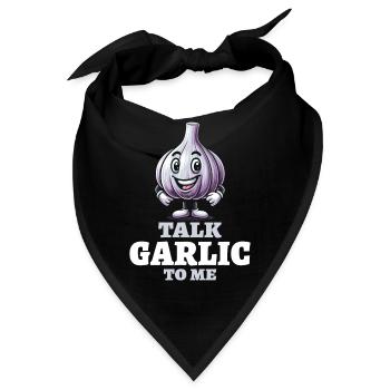 Knoblauch-Liebhaber Knoblauch-Wortspiel Sprich Knoblauch mit mir - Bandana - Schwarz - Vorne