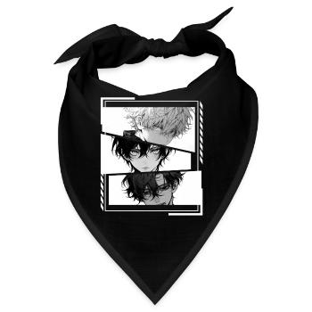 Dark Gothic Anime Guys Grunge Aesthetic Edgy Manga - Bandana - Schwarz - Vorne
