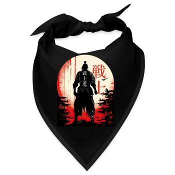 Bushido Code Samurai Japanese Warrior Kanji - Bandana - Schwarz - Vorne