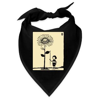 Das winzige Mädchen und die Sonnenblume - Bandana - Schwarz - Vorne