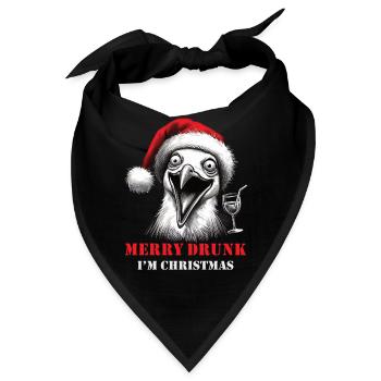 Merry Drunk I'm Christmas Bier Spruch Weihnachten - Bandana - Schwarz - Vorne