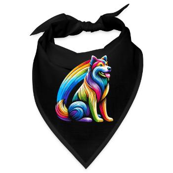 Regenbogenhund für Hundebesitzer - Bandana - Schwarz - Vorne