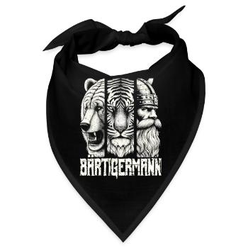Bärtigermann Bär Tiger Mann Geschenk Bart - Bandana - Schwarz - Vorne