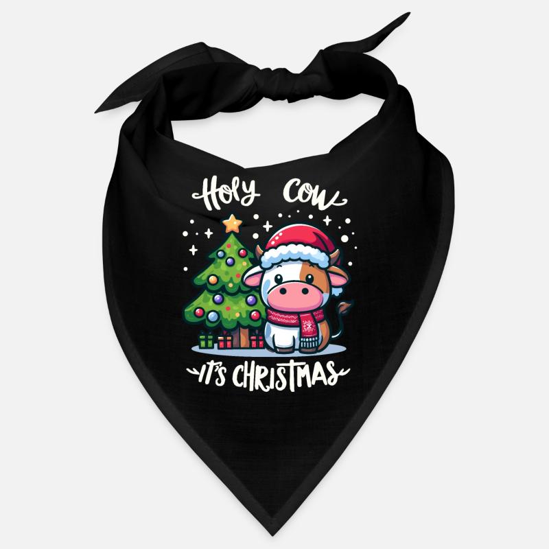 Niedliche Kuh feiert Weihnachten mit Geschenken Bandana