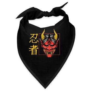 Shinobi Hemd, japanischer Dämon Hannya Shinobi Oni - Bandana - Schwarz - Vorne