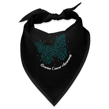 Krebs-Bewusstseins-Shirt, Eierstockkrebs-Bewusstsein - Bandana - Schwarz - Vorne