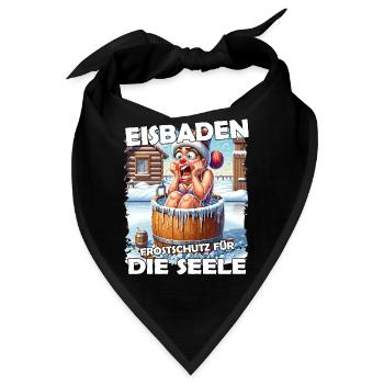 Eisbaden Winterbaden Lustig - Bandana - Schwarz - Vorne
