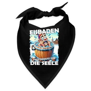 Eisbaden Winterbaden Lustig - Bandana - Schwarz - Vorne
