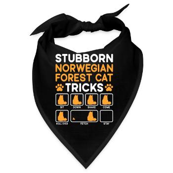 Stubborn Tricks Norwegian Forest Cat Cat - Bandana - Schwarz - Vorne