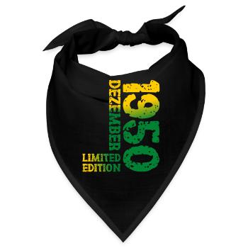 1950 Dezember Limited Edition 73. Geburtstag Deko - Bandana - Schwarz - Vorne