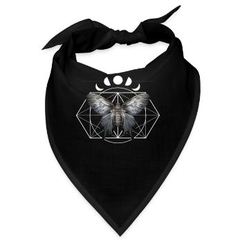 Butterfly Moon Phases Geometric Art Fairycore Dark - Bandana - Schwarz - Vorne