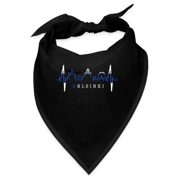 Helsinki Skyline Herzschlag Finnisch Love Finnland - Bandana - Schwarz - Vorne