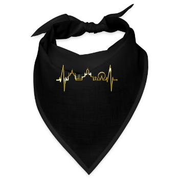 Helsinki Skyline Herzschlag Finnisch Love Finnland - Bandana - Schwarz - Vorne