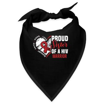 Stolze Schwester Eines Hiv-kriegers Unterstützt - Bandana - Schwarz - Vorne