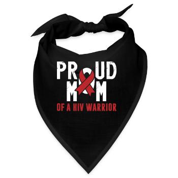Stolze Mama Eines Hiv-kriegers. Unterstützung Für - Bandana - Schwarz - Vorne