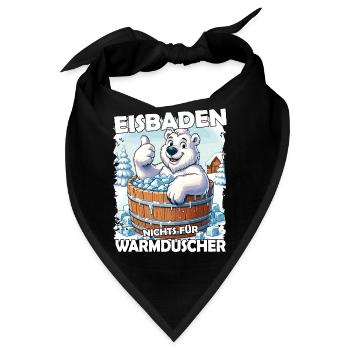 Eisbaden Winterbaden Lustig - Bandana - Schwarz - Vorne